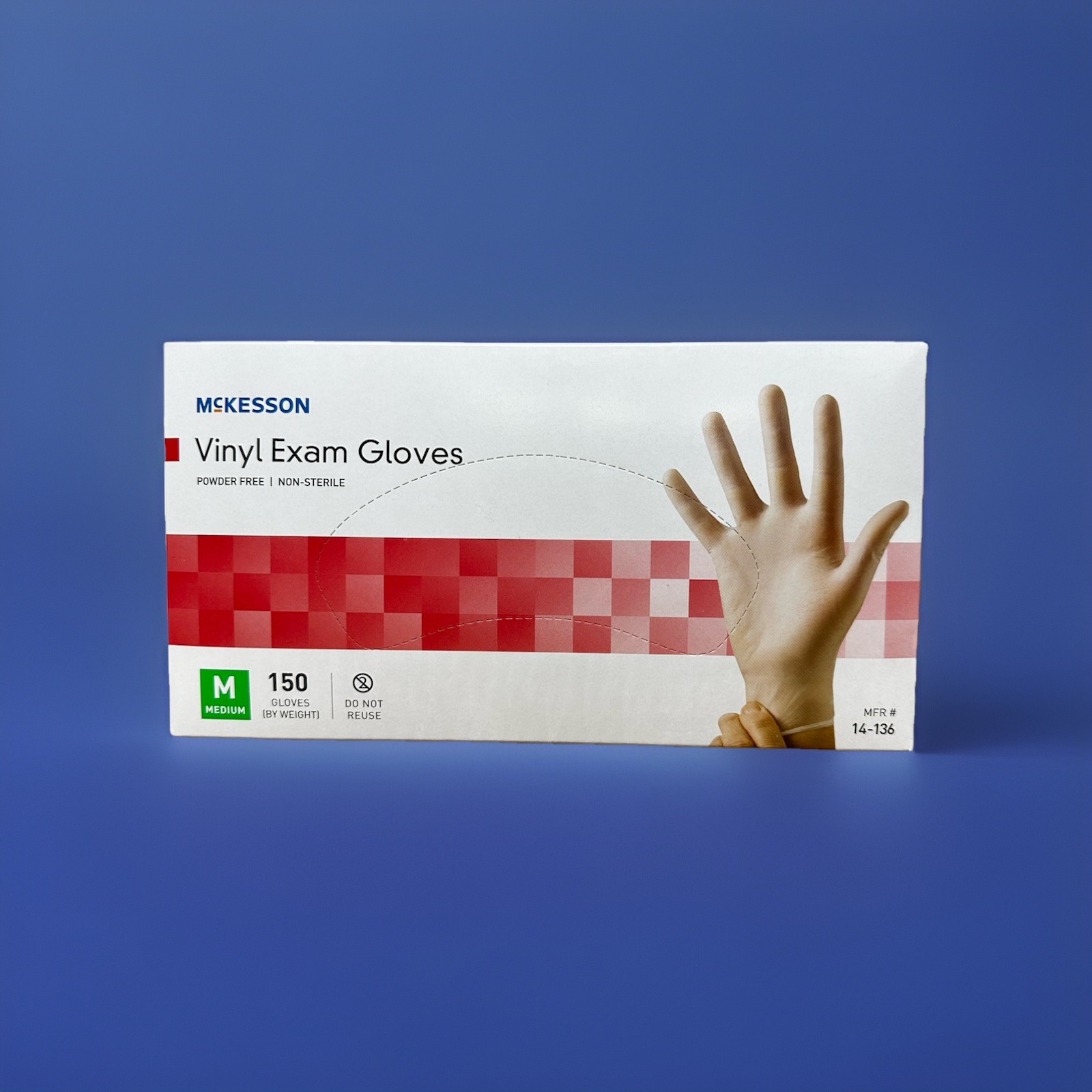 McKesson Powder-Free Vinyl Exam Gloves Medium 1500 count