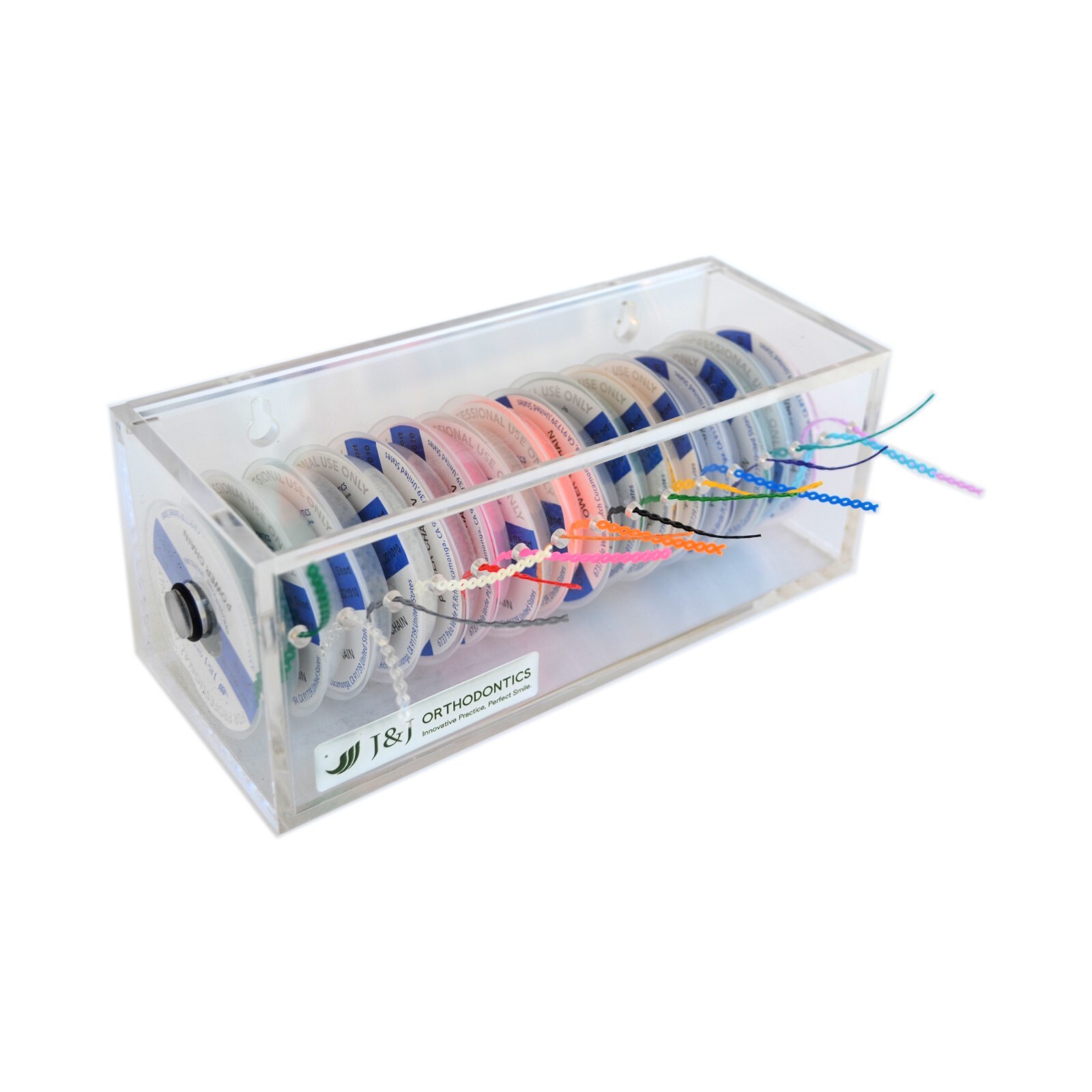 J&J Ortho™ Orthodontic Elastic Power Chain Dispenser Reel Box Organizer with Lid