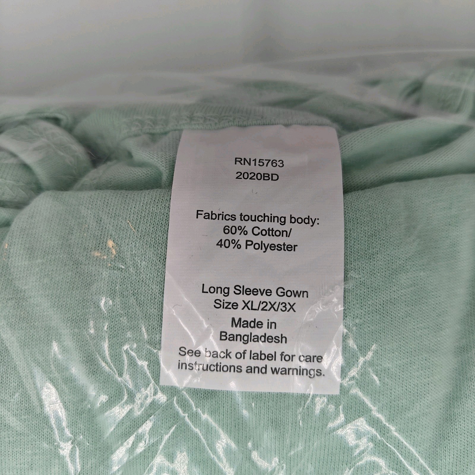 NEW Hanes Hospital Gown 10 Pack Long Sleeve Green Tie Back XL XXL XXXL 2XL 3XL