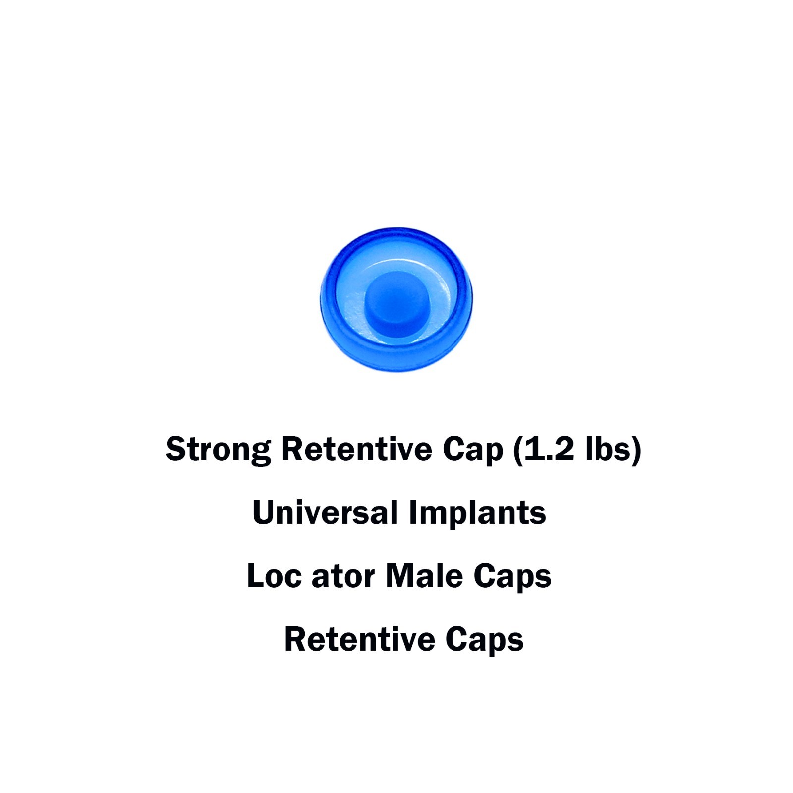 US Dental Overdenture Abutment Removable Male Caps Inserts Standard Blue 1.2 lbs
