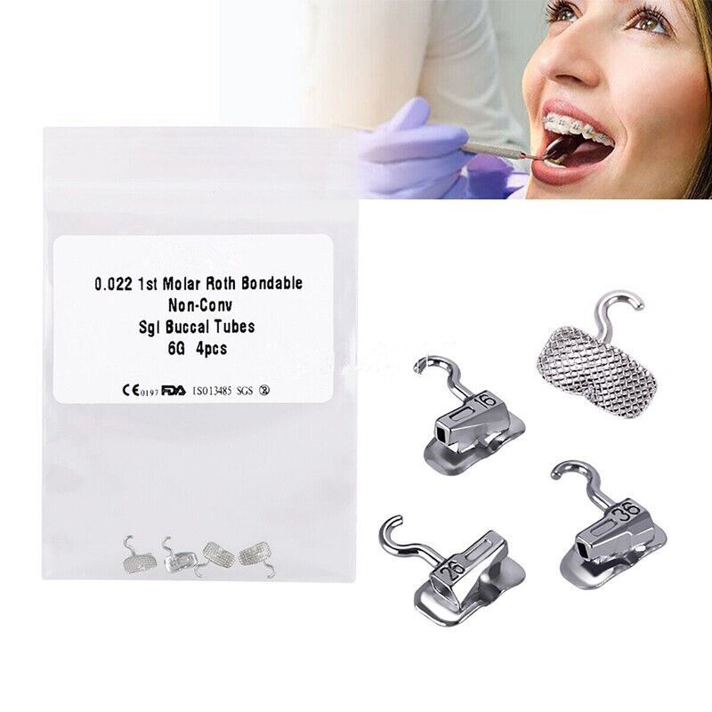 Dental Bondable Buccal Tube with Sliding Crimpable Hook 1st 0.022 Molar Roth/MBT