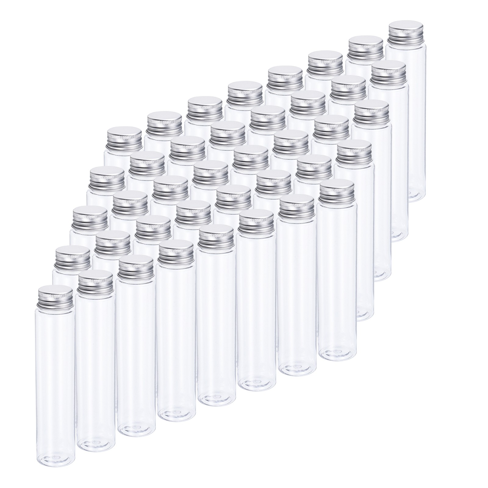 40 Pack 110ml Plastic Test Tubes w/ Screw Caps 155x33mm Tubes Aluminum Lid,