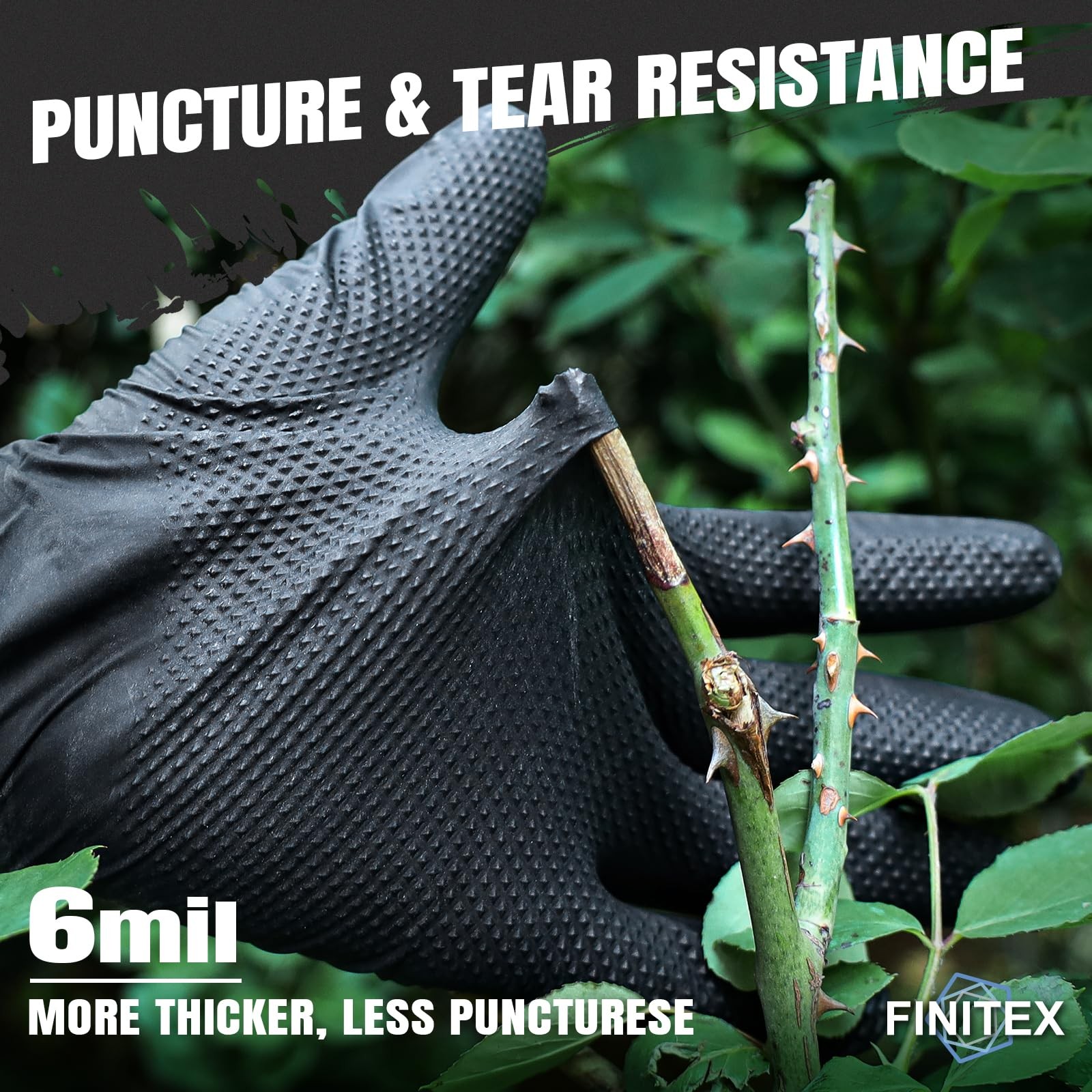Finitex Disposable Industrial Diamond Texture Nitrile Glove – Chemical