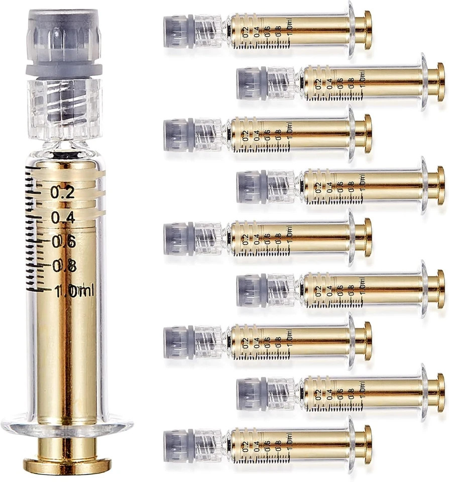 1ml Borosilicate Glass Tube for Liquid Oil Dispenser- Gold/Silver/Clear Optional