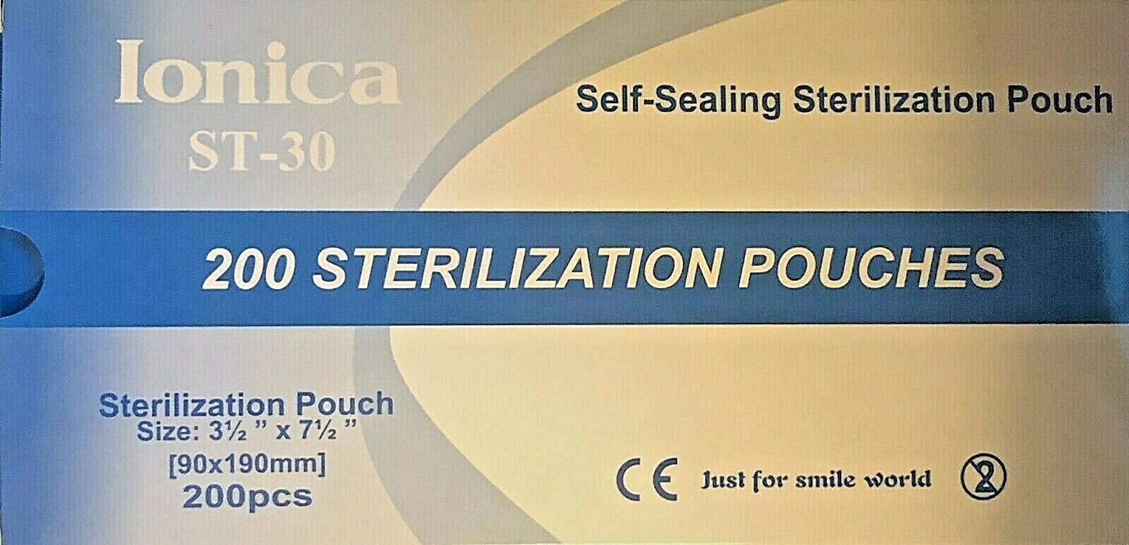 IONICA Self Seal Autoclave Sterilization Pouch W Indicator Strip 200 31/2 7 1/2″