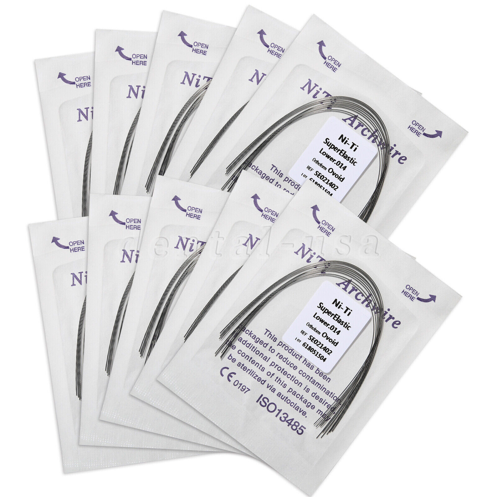 10Packs Dental Orthodontics Brackets Braces /Supper Elastic Niti Round Arch Wire