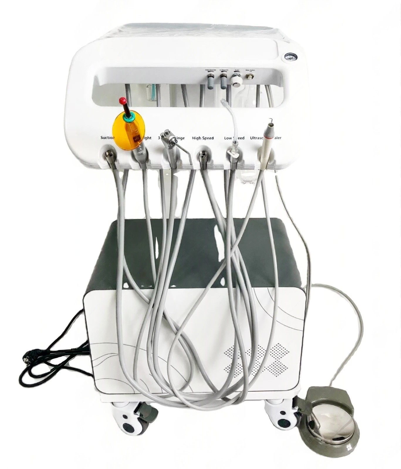Portable Dental Mobile Delivery Unit System Air Compressor Syringe Suction 550W