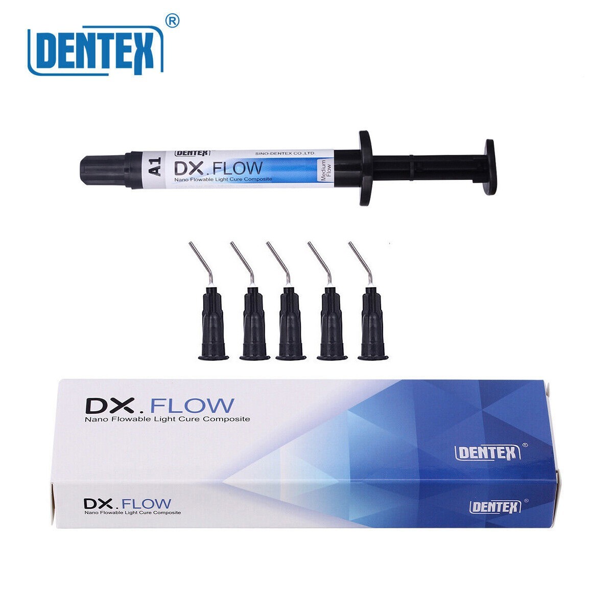 DENTEX DX.FLOW Dental Flowable Light Cure Composite Resin Medium Flow Radiopaque