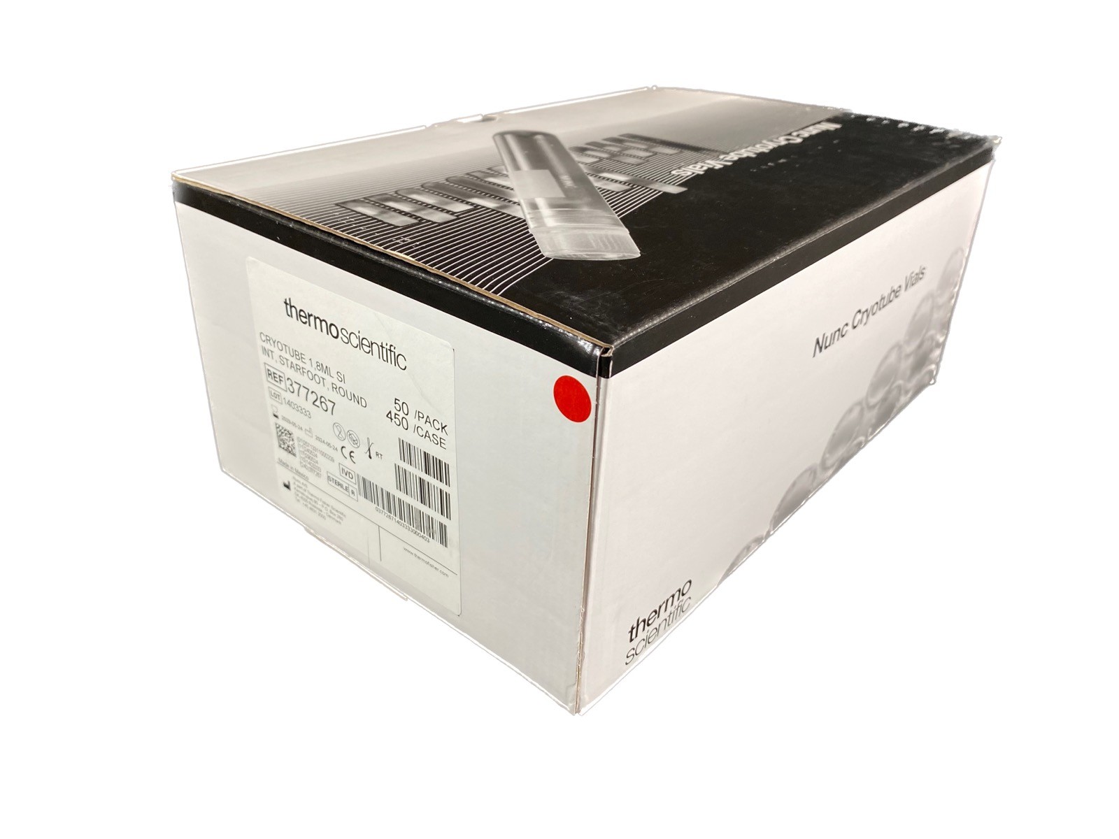 NUNC THERMO SCIENTIFIC 1.8mL Round PP Internal Cryogenic Tubes 377267PK (450/Cs)