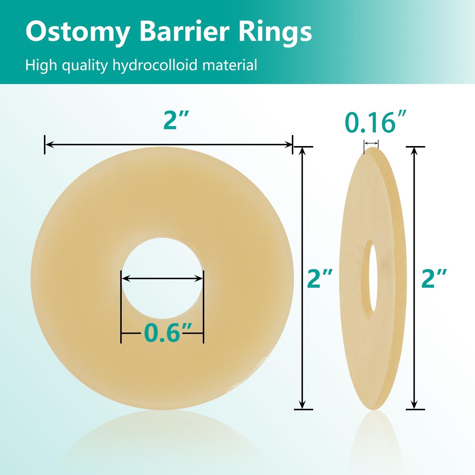 Ostomy Barrier Rings – Outer Diameter 2″ (50mm) 4mm Thickness,Moldable Ostomy…