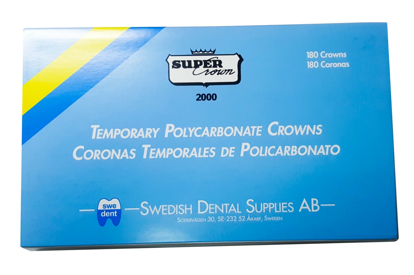 Super Crown Temporary Polycarbonate crowns set 180 pcs Swedish Dental AB