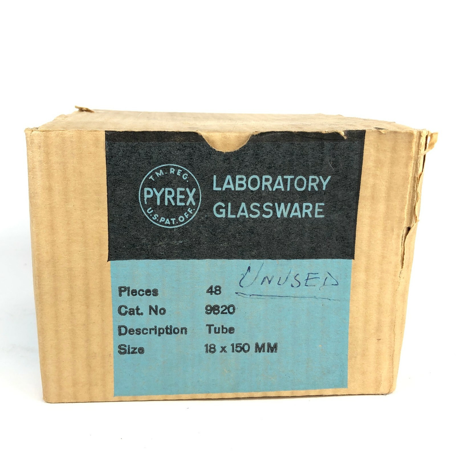 Vintage Pyrex Laboratory Glassware Box of 42 Test Tubes Size 18 x 150mm