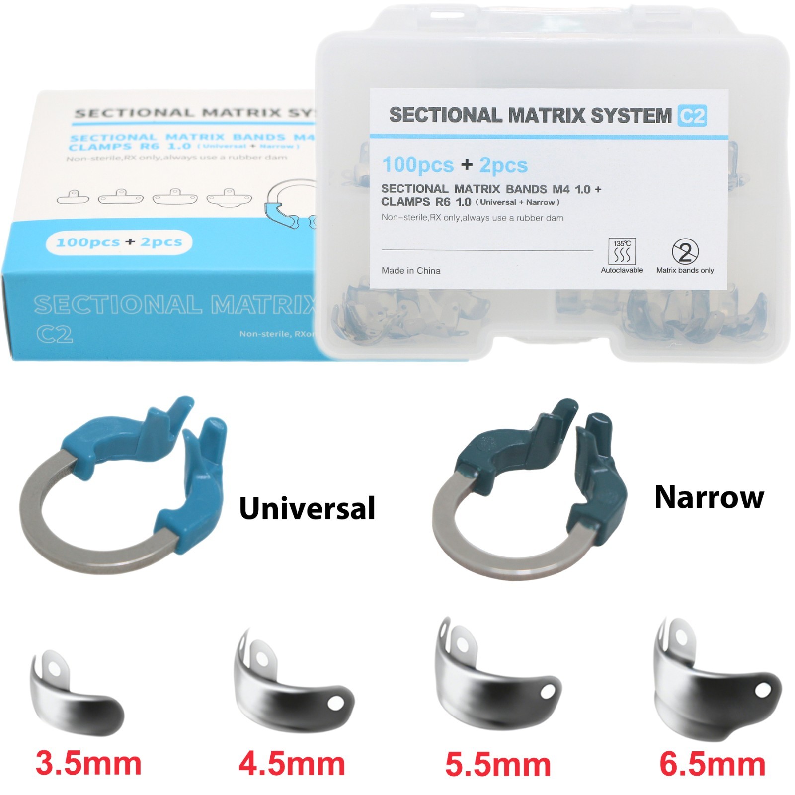 Dental Matrix Bands Ring Sectional Matrix C2 Set Fit Garrison Palodent V3 System