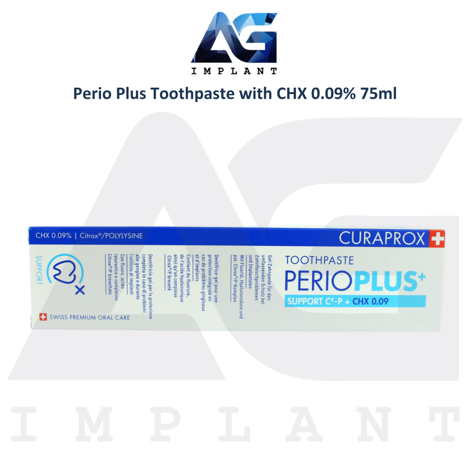 Perio Plus CHX 0.09% Dental Toothpaste 75ml Plaque Control Daily Oral Care
