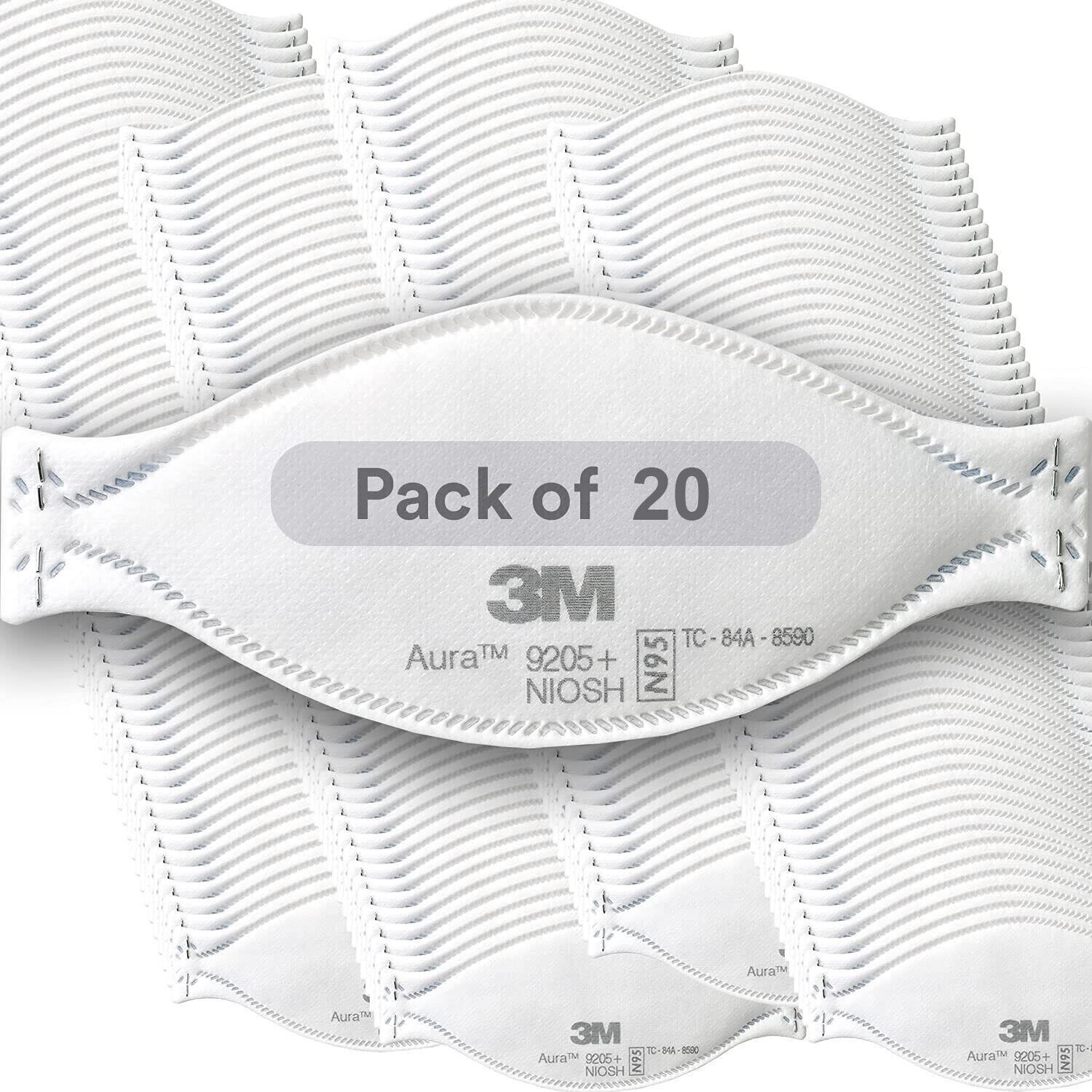 20 Pack 3M Aura 9205+ N95 Made in Canada Respirator Disposable Protective Mask