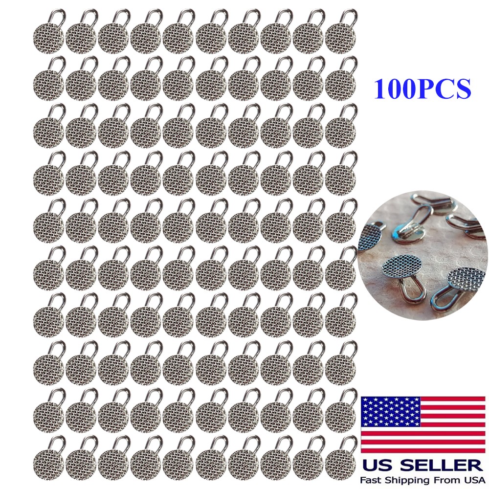 100PCS Dental Orthodontic Traction Hook Round Bonding Caplin Hooks Mesh Base