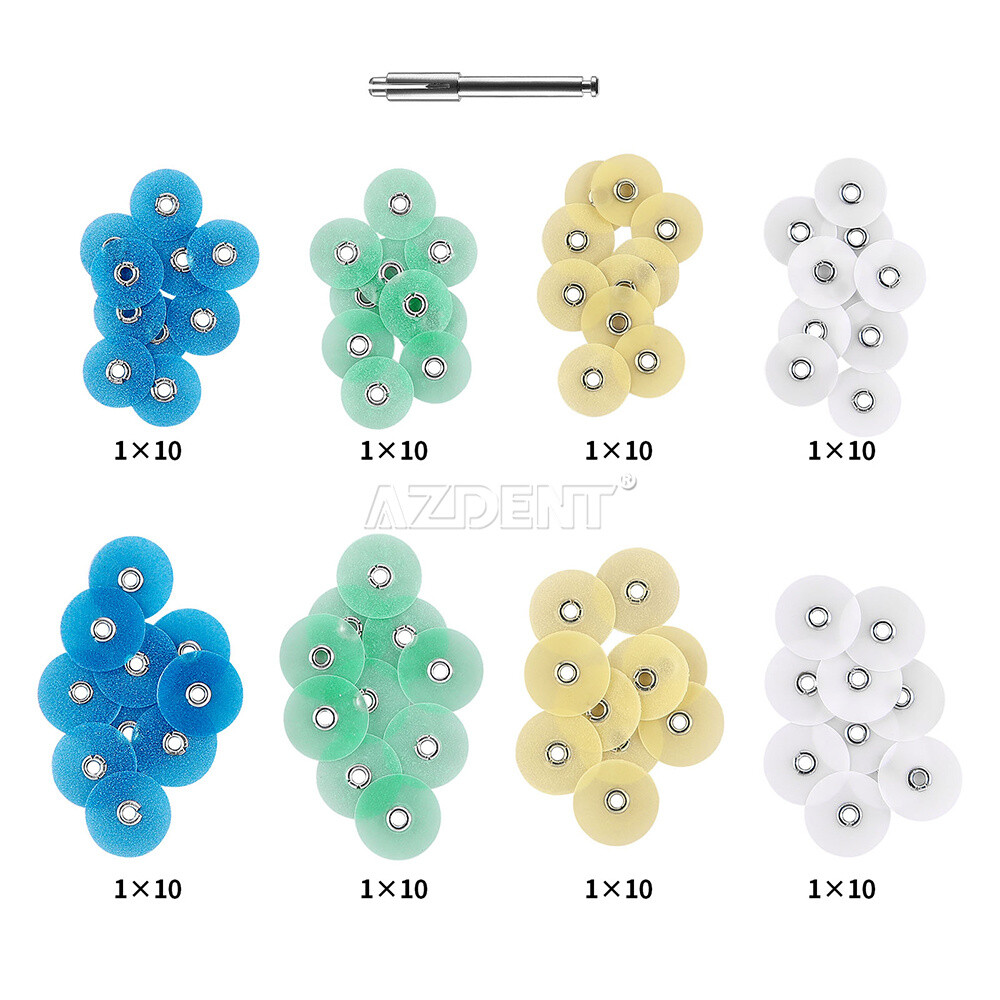 10 Boxes Dental Composite Finishing Polishing Discs assorted kit With Mandrel