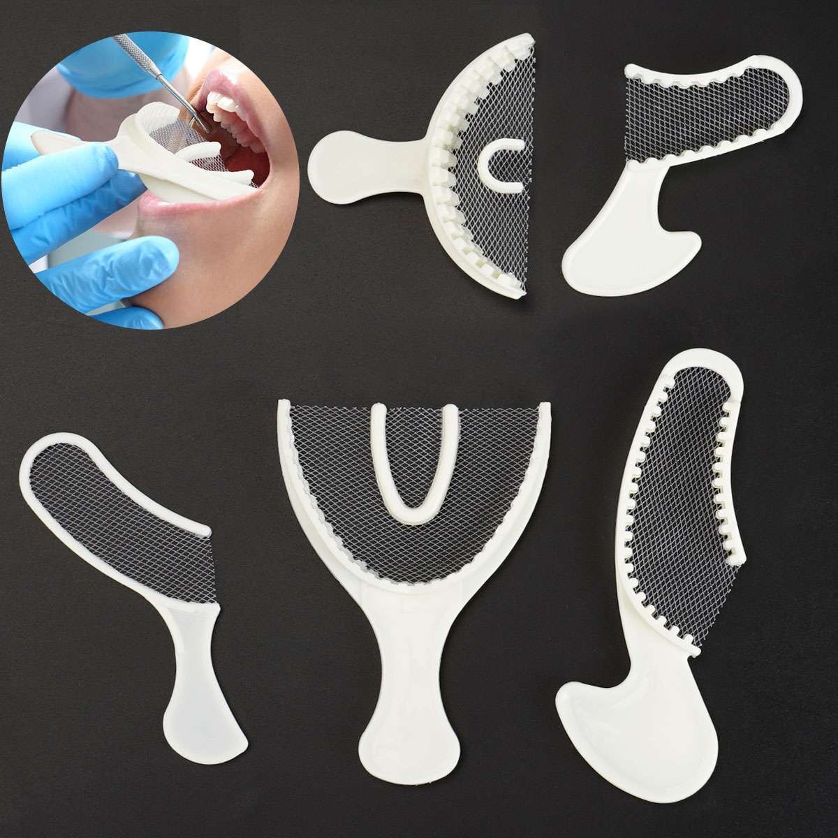 NEW Dental Impression Bite Registration Triple Trays Mold Anterior Posterior