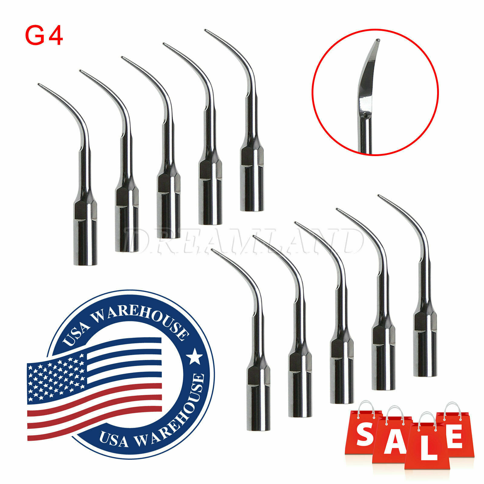 10pcs Ultrasonic Scaling Scaler Insert Tip G4 for EMS SKYSEA Handpiece CE