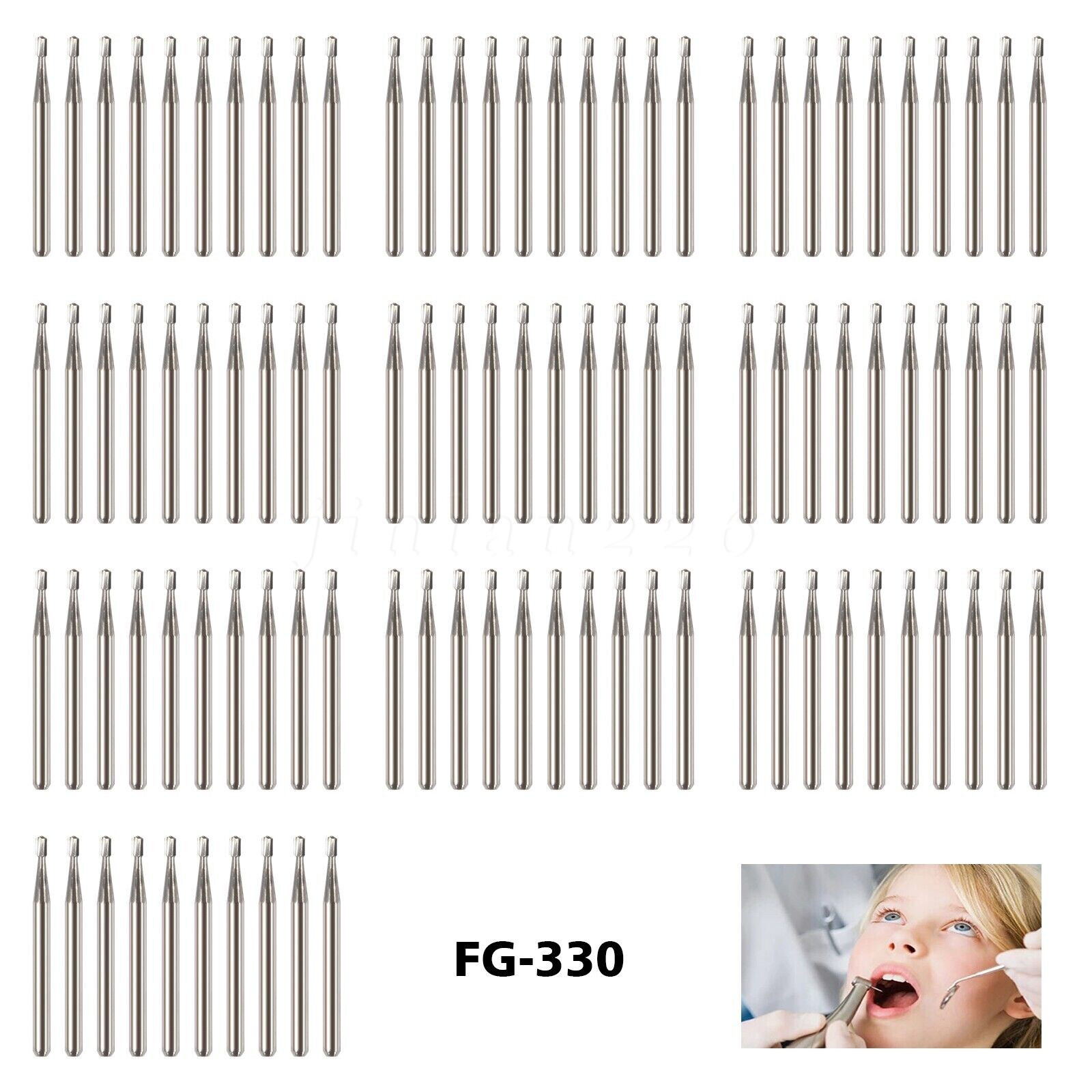 Dental Midwest FG #330 Short Shank Pear Shaped Carbide Burs 100/Pk