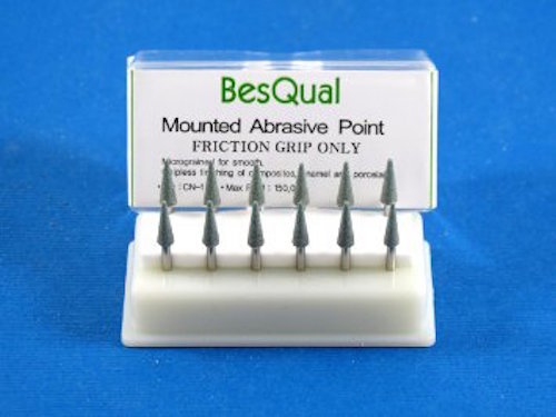 Dental Green Polishing Mounted Stones Cone FG CN1 Green 12 pieces