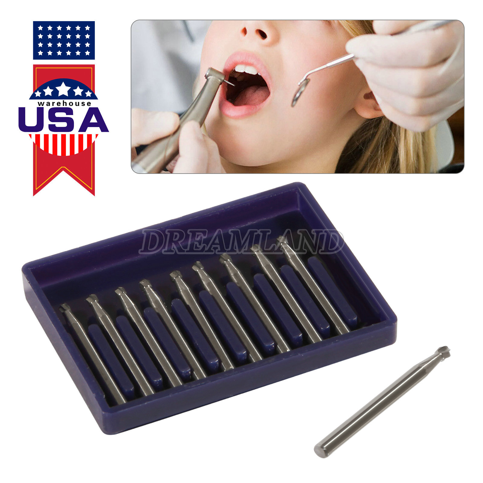 FG4 FG #4 Dental Carbide Burs, (100 Pack) – High Speed Friction Grip