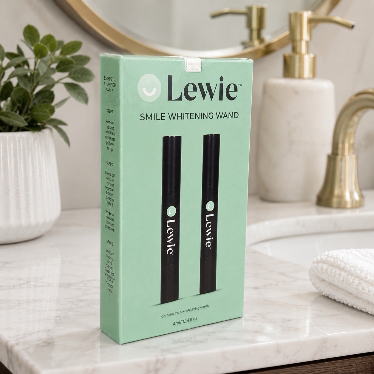 Lewie Teeth Whitening Pen 2 Pack – Enamel Safe 0.14 Fl Oz (Pack of 2)