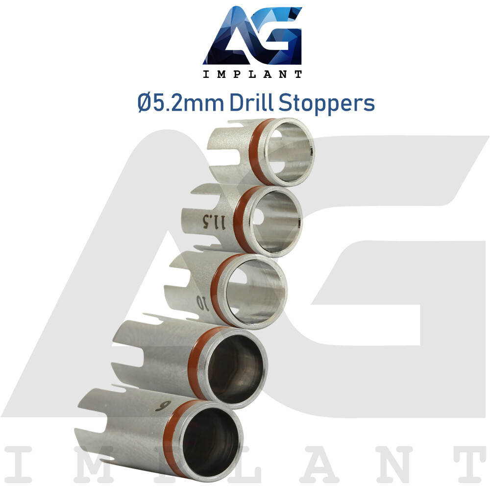 5 Drill Stoppers Ø5.2mm & Drill Set External Irrigation Sur gical Dental Tool