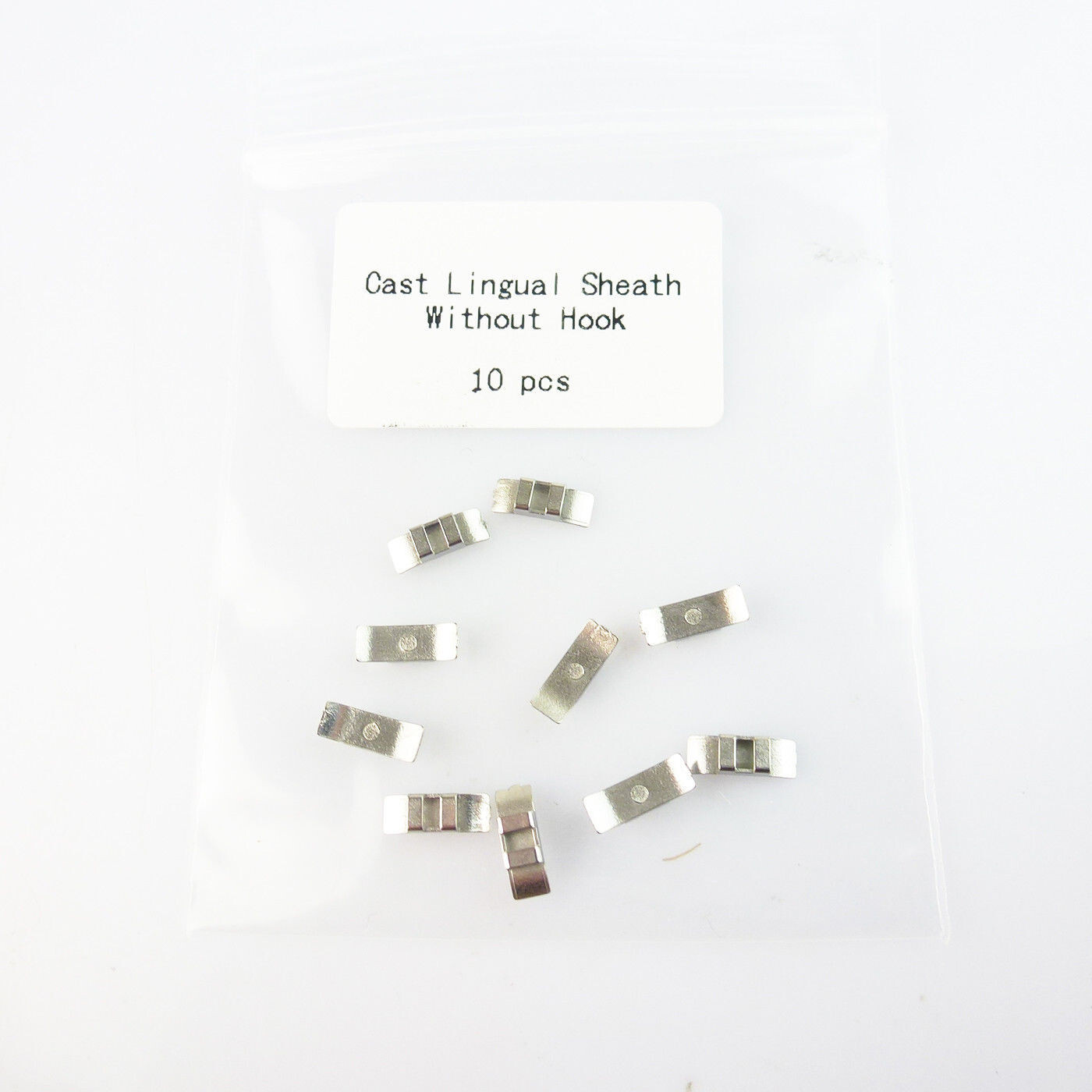 10 packs Dental Lingual Sheath No Hook Orthodontic Stainless Steel 10pcs/pack
