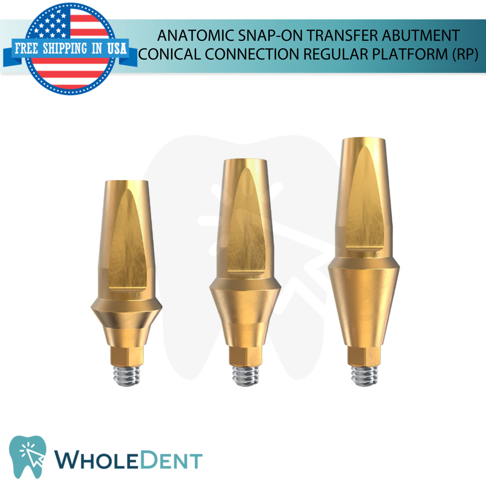 10x Dental Anatomic Snap-on Transfer Prosthetic Conical Hex 2.65mm RP Impression