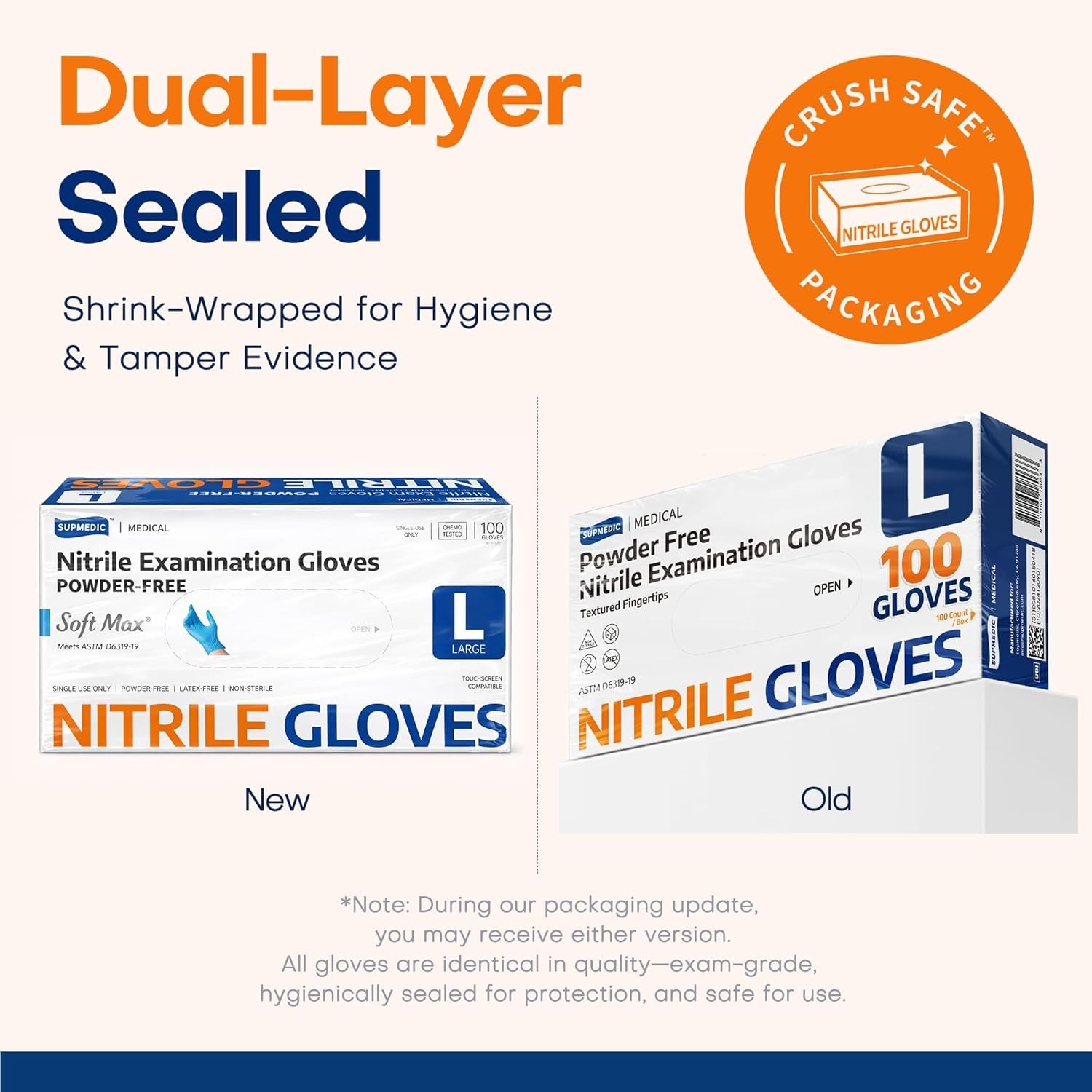 Versatile Blue Nitrile Exam Gloves, 100 Count – Medical & Food Handling Approved