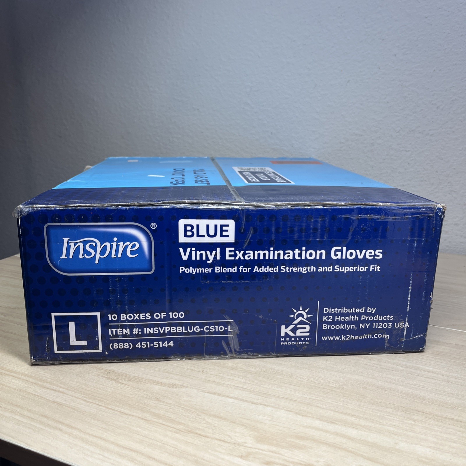 Nitrile-Vinyl Blend Gloves Disposable Latex Free Multipurpose Blue Large-1000