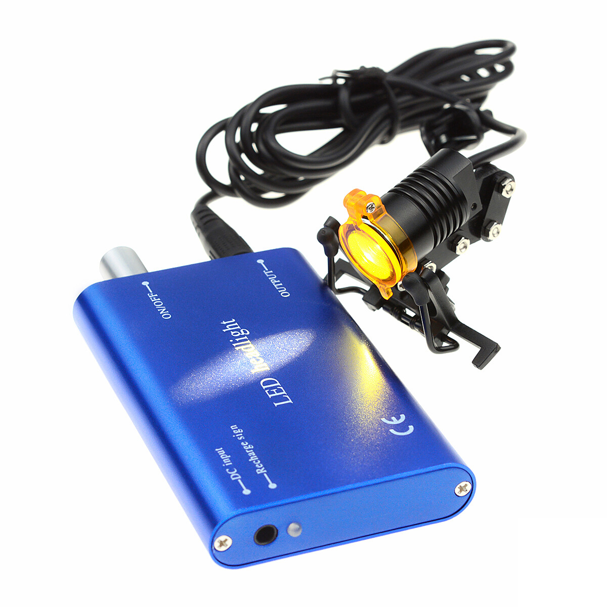 3W Dental Metal Clip LED Headlight High Power Lamp with Light Shield Blue