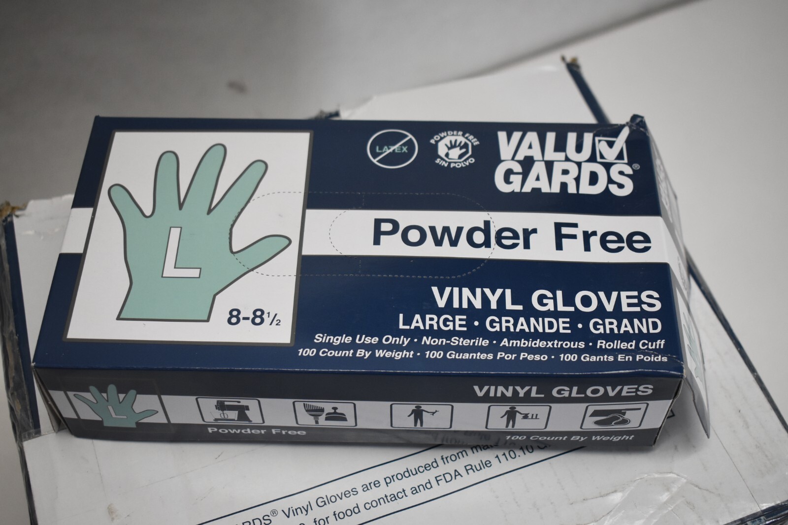 1000 Count Case Valu Gards Vinyl Gloves General Purpose Powder Free Gloves L