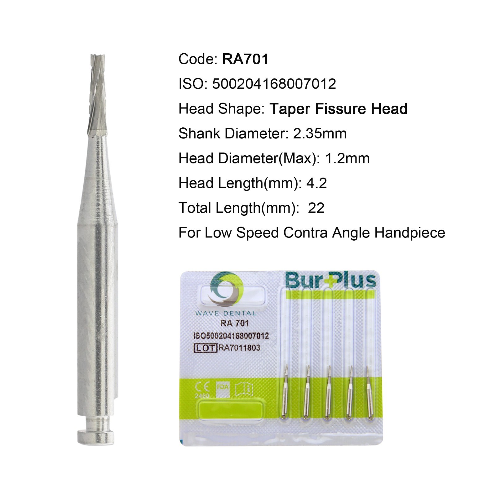 Wave Dental Latch Carbide Burs Surgical RA SURG for Slow Speed Round RA 4 6 8 5