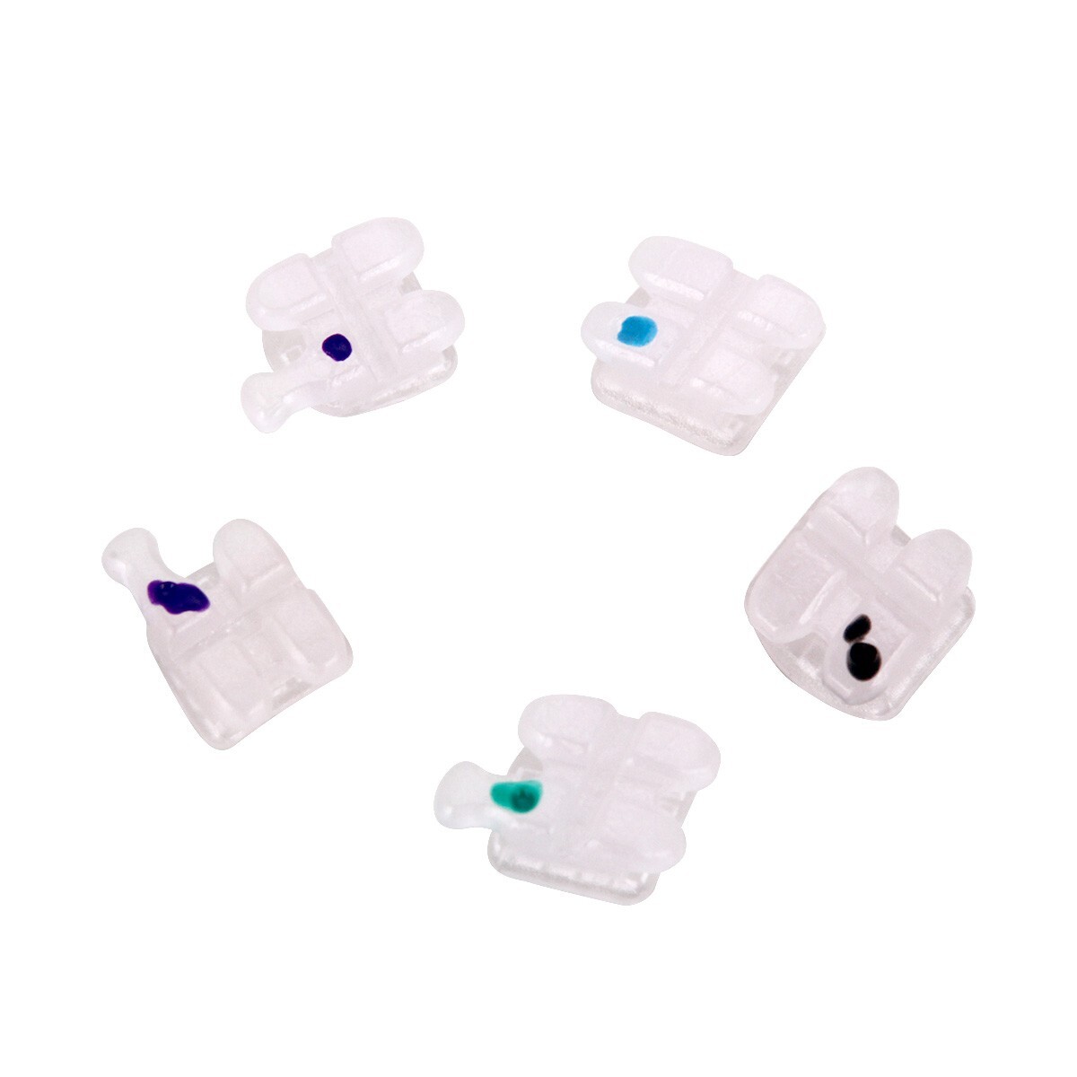 AZDENT Dental Ceramic Brackets Orthodontic Braces Roth.022 345 Hooks 20pcs /kit