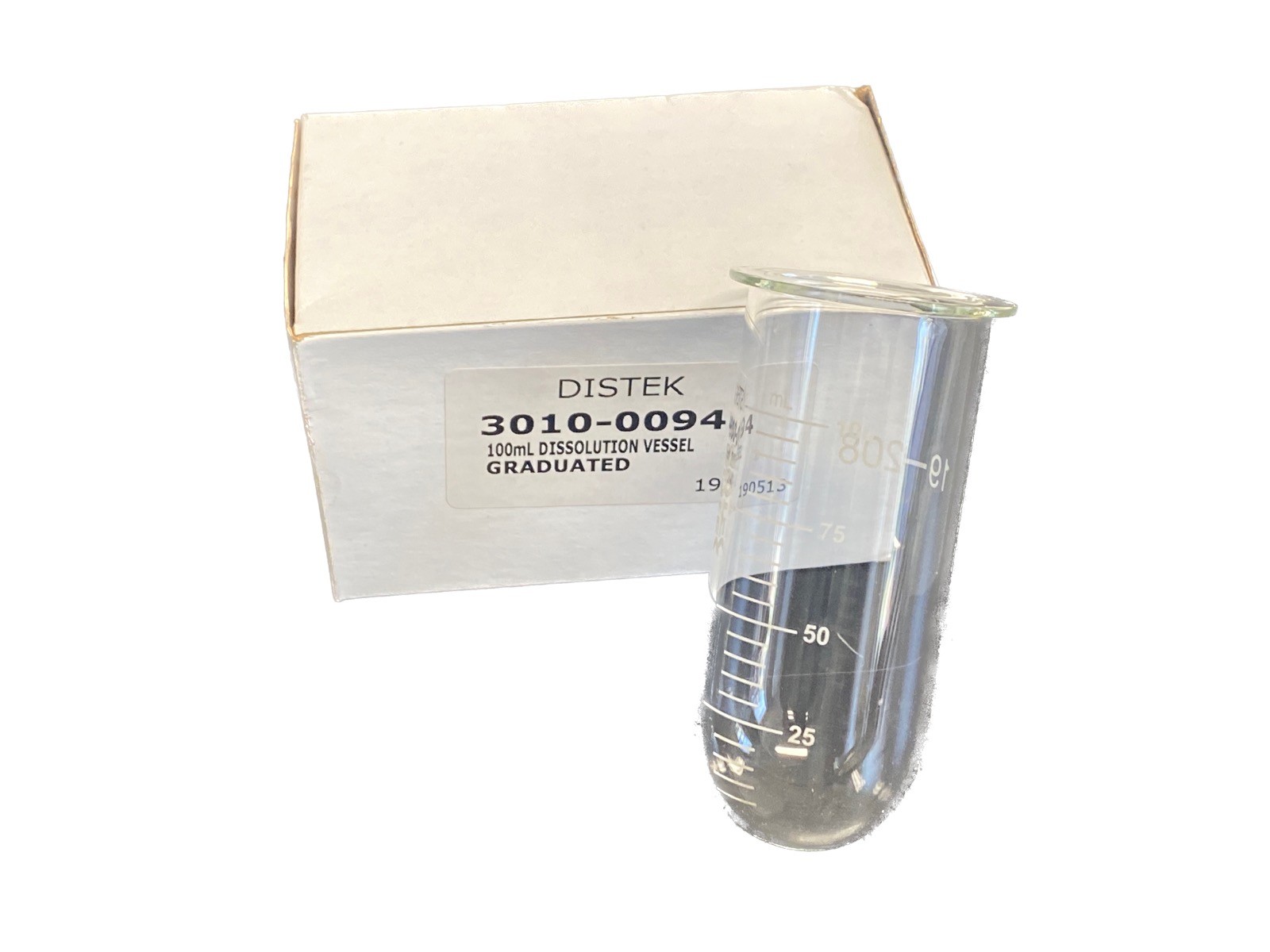 New DISTEK 100mL Glass Graduated Mini Dissolution Vessel 3010-0094