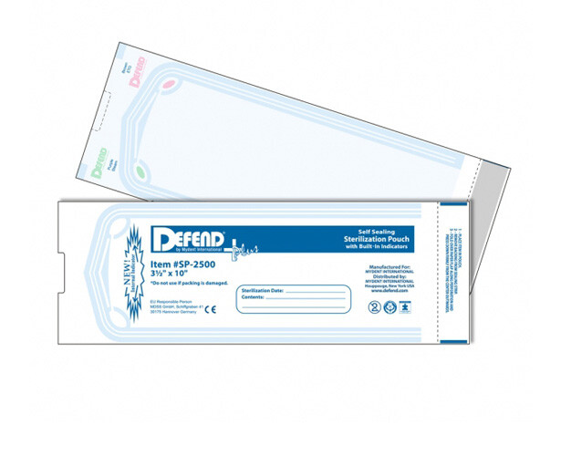 Mydent SP2500 Defend Plus Self Sealing Sterilization Pouches 3.5″ X 10″ 200/Box
