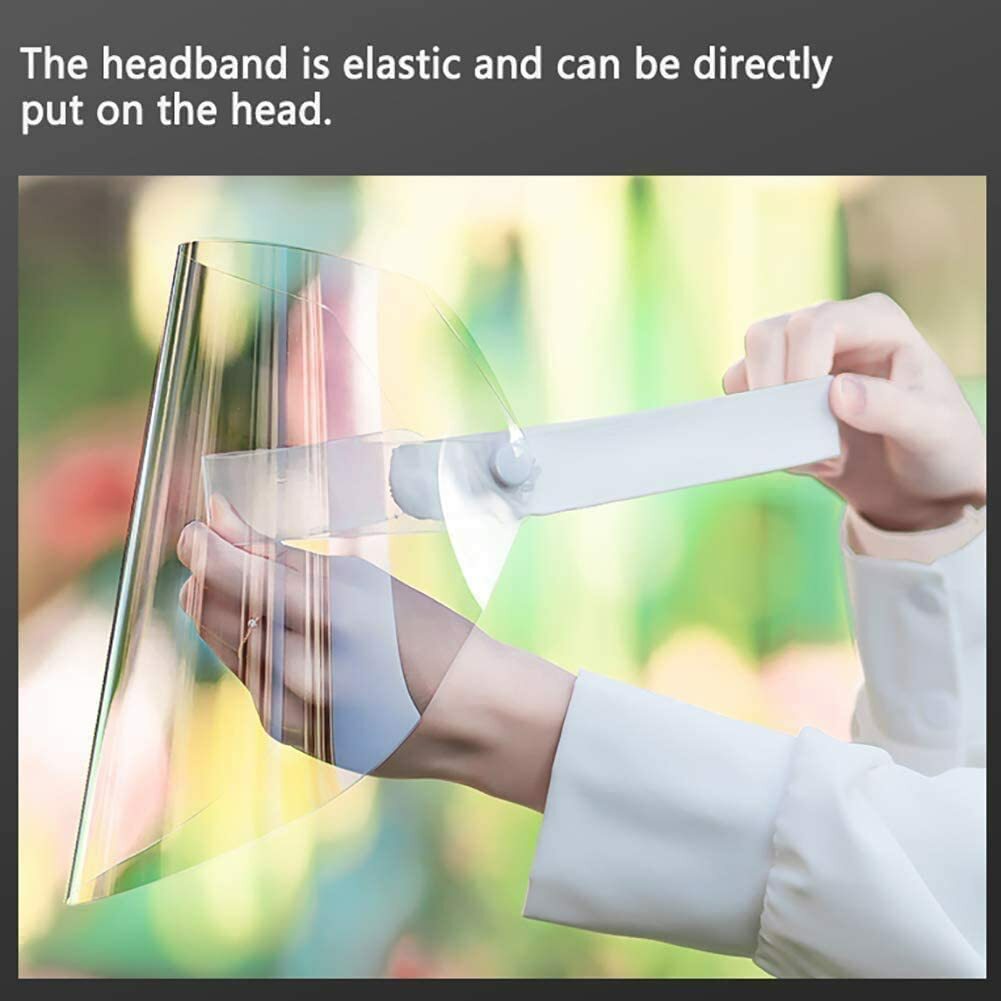 Full Safety Face Shield Guard Protector Mask Clear Head Band Elastic Reusable US