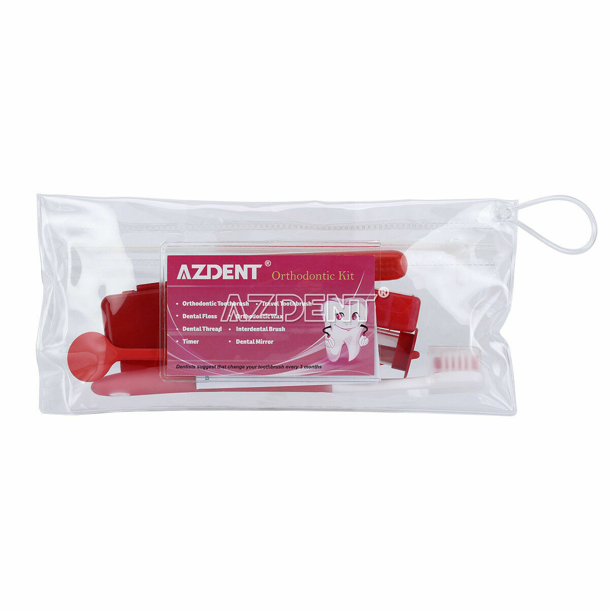 Dental Orthodontic Tooth Brush Set Interdental Brush Floss Mirror Travel Kits