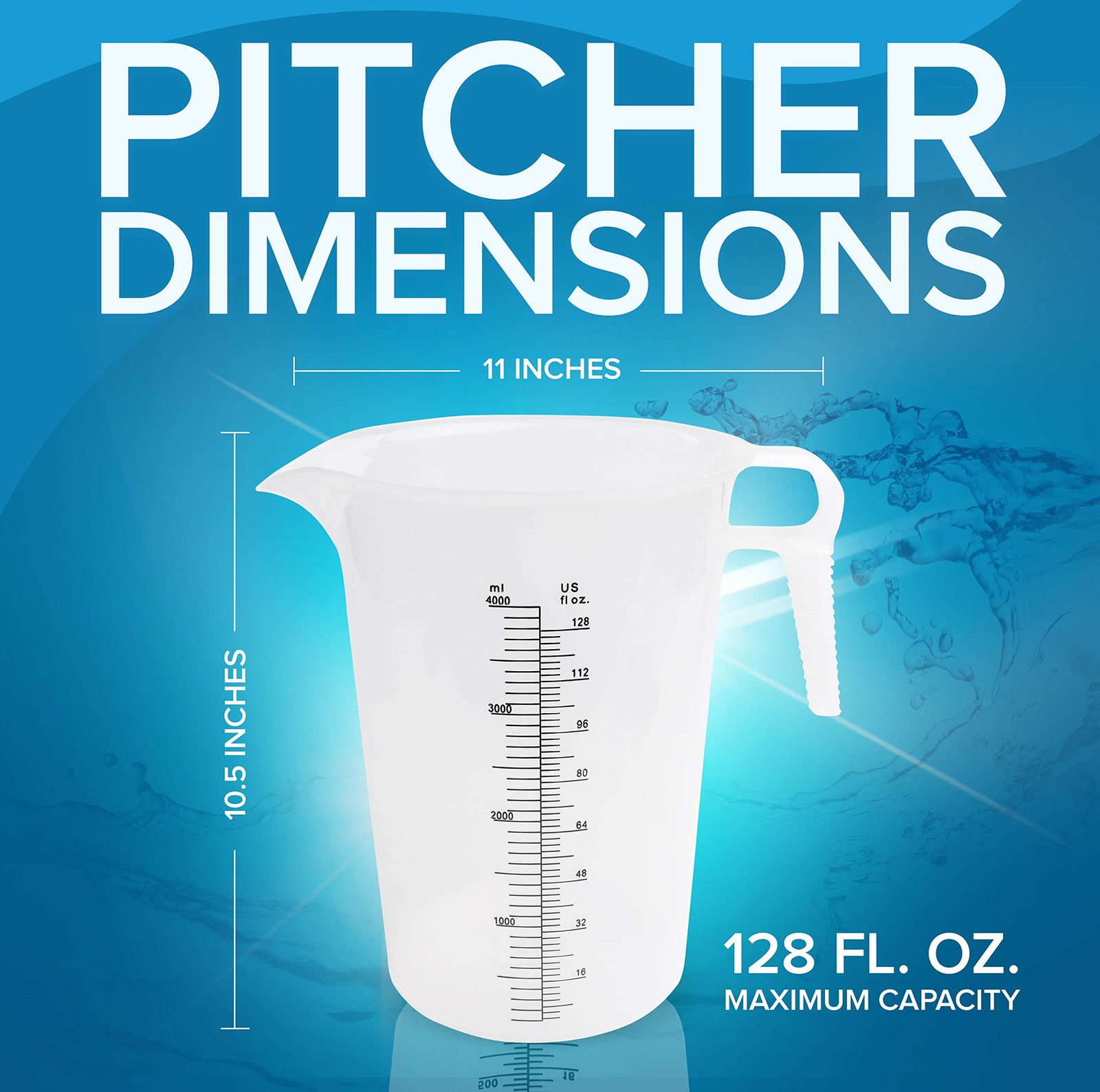 ACCUPOUR 8oz (250 mL) Measuring Pitcher, Plastic, Multipurpose – 8oz, Clear