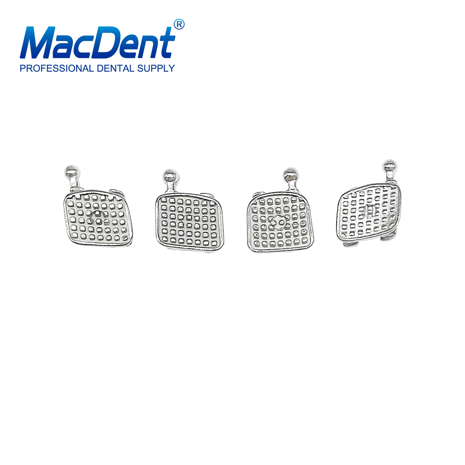 MacDent Dental Orthodontic Metal Brackets Monoblock MIM MBT/ROTH 022/018 345H