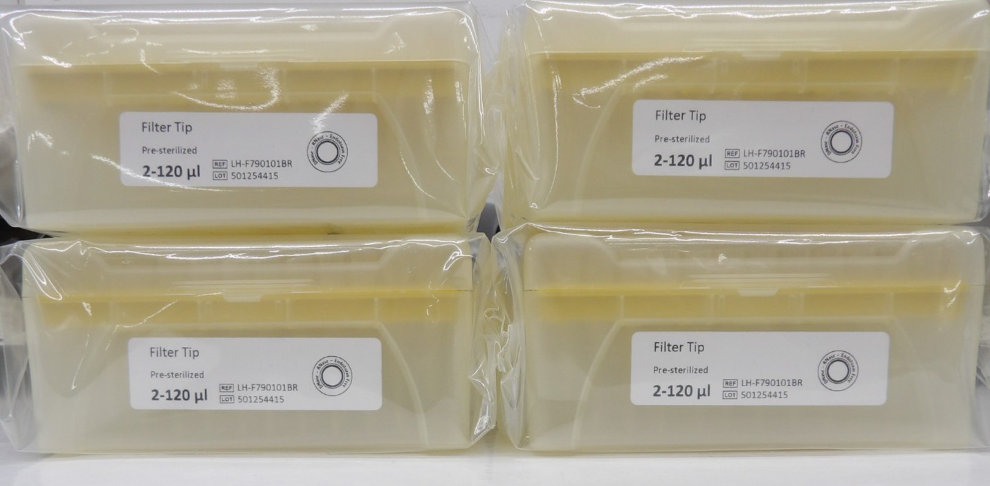 Filter Tip LH-F790101BR, 2-120 ul Pre-sterilized, Qty: 4 packs of 96 tips