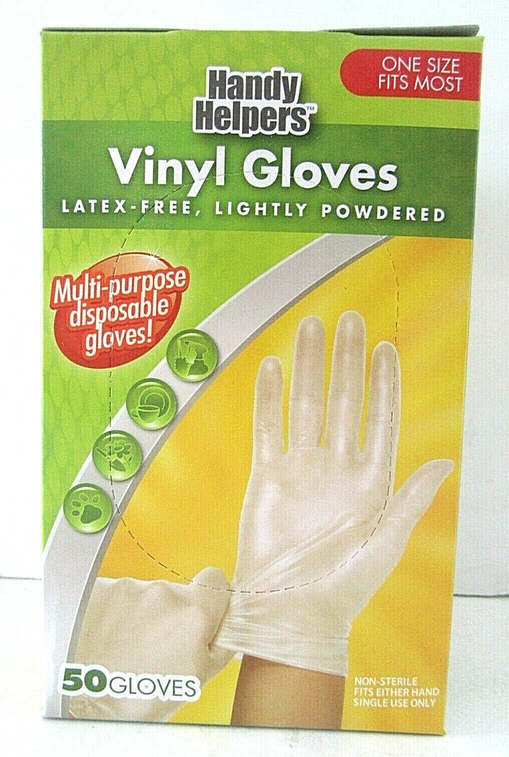 Box of 50 Vinyl Gloves Multi-Purpose, Disposable (25 Pair) for CLEANING