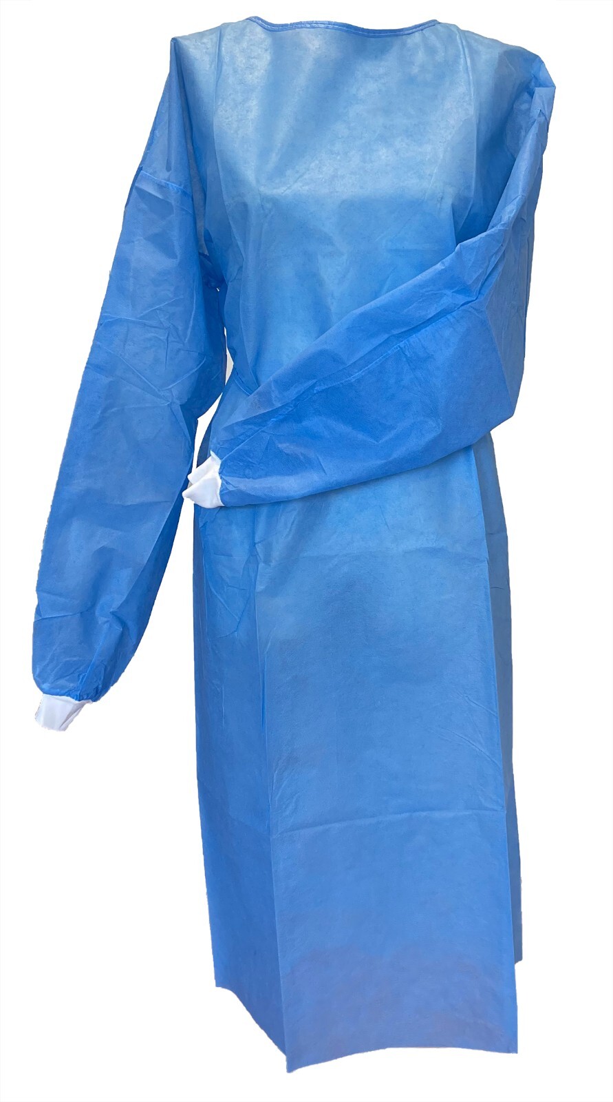 Isolation Gown SMS Knit Cuff Disposable Medical/Dental, 30gsm, Blue, (20 pcs)