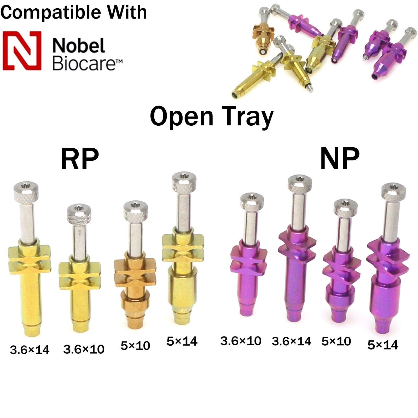 Analog Impression Coping Transfer Open Close Tray Scan Body Nobel Active NP/RP
