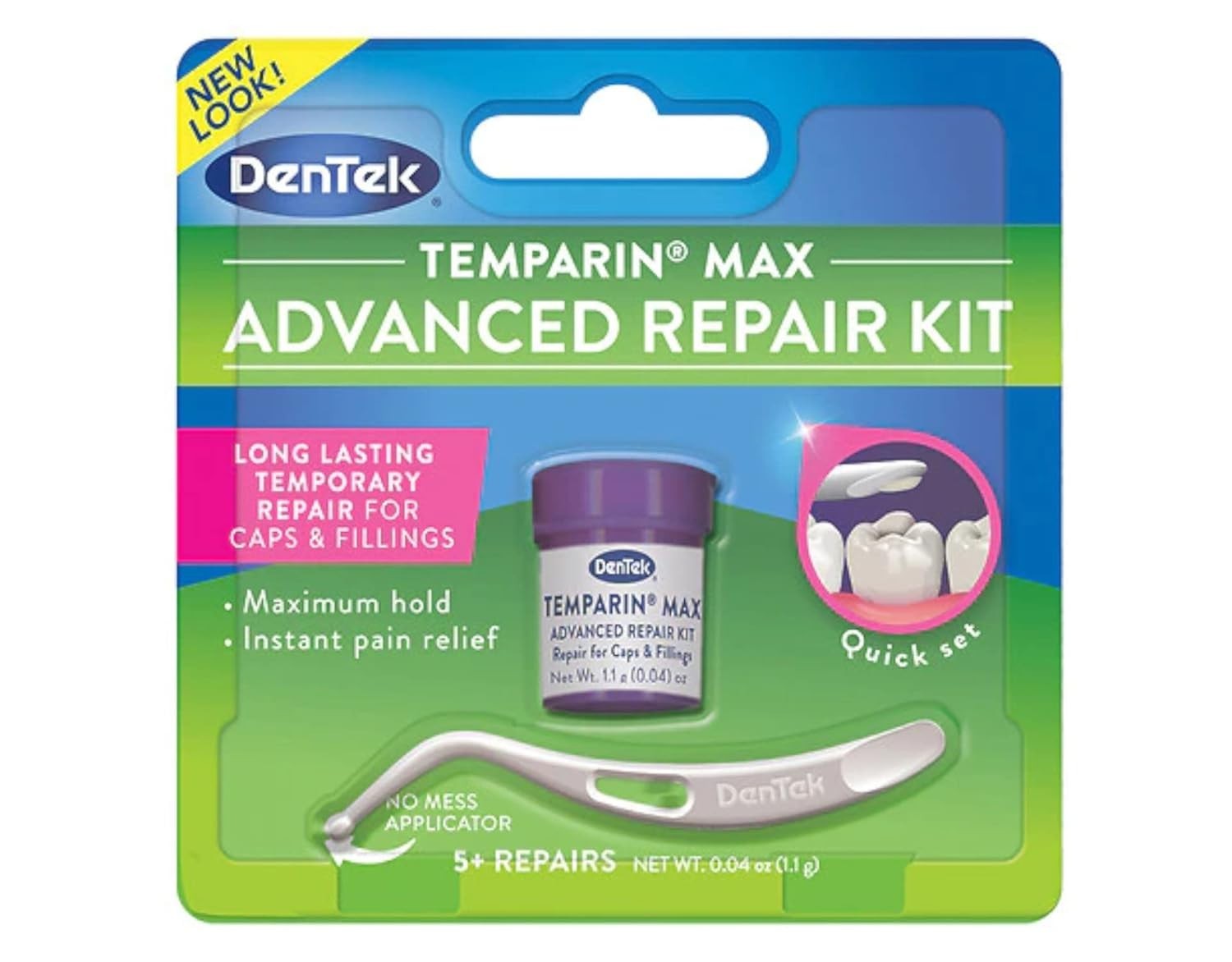 Quick Repair Solution: Temparin Max Lost Filling & Cap Kit, 0.63 oz