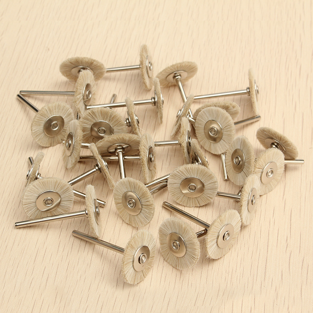 50pcs 3mm Soft Dental Polishing BrushesWhite Goat Hair Buffing Cleaning Wheels