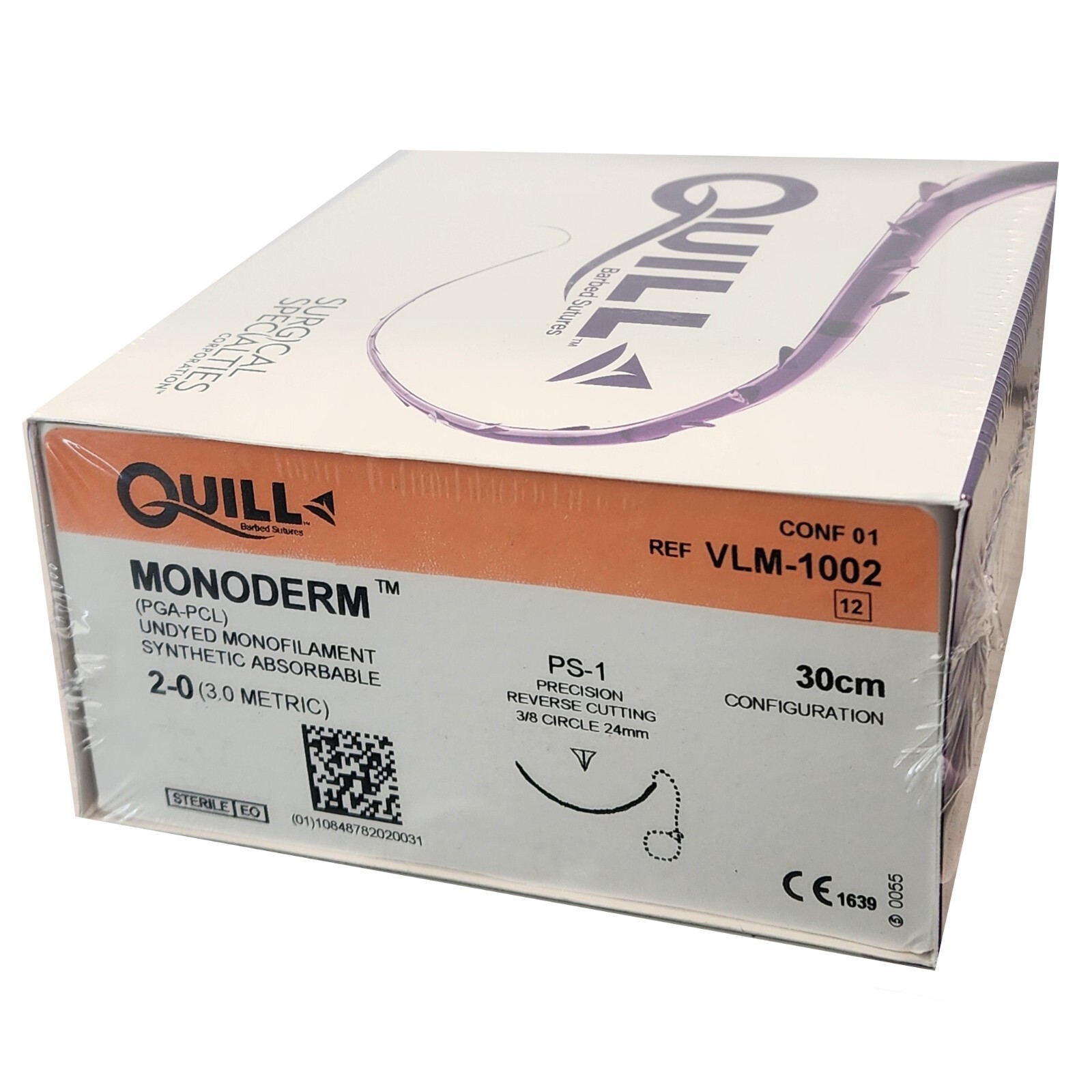 *12-Piece* Quill Barbed Suture Monofilament 5.5″ PS-2 Reverse Cutting YA-1016Q-0