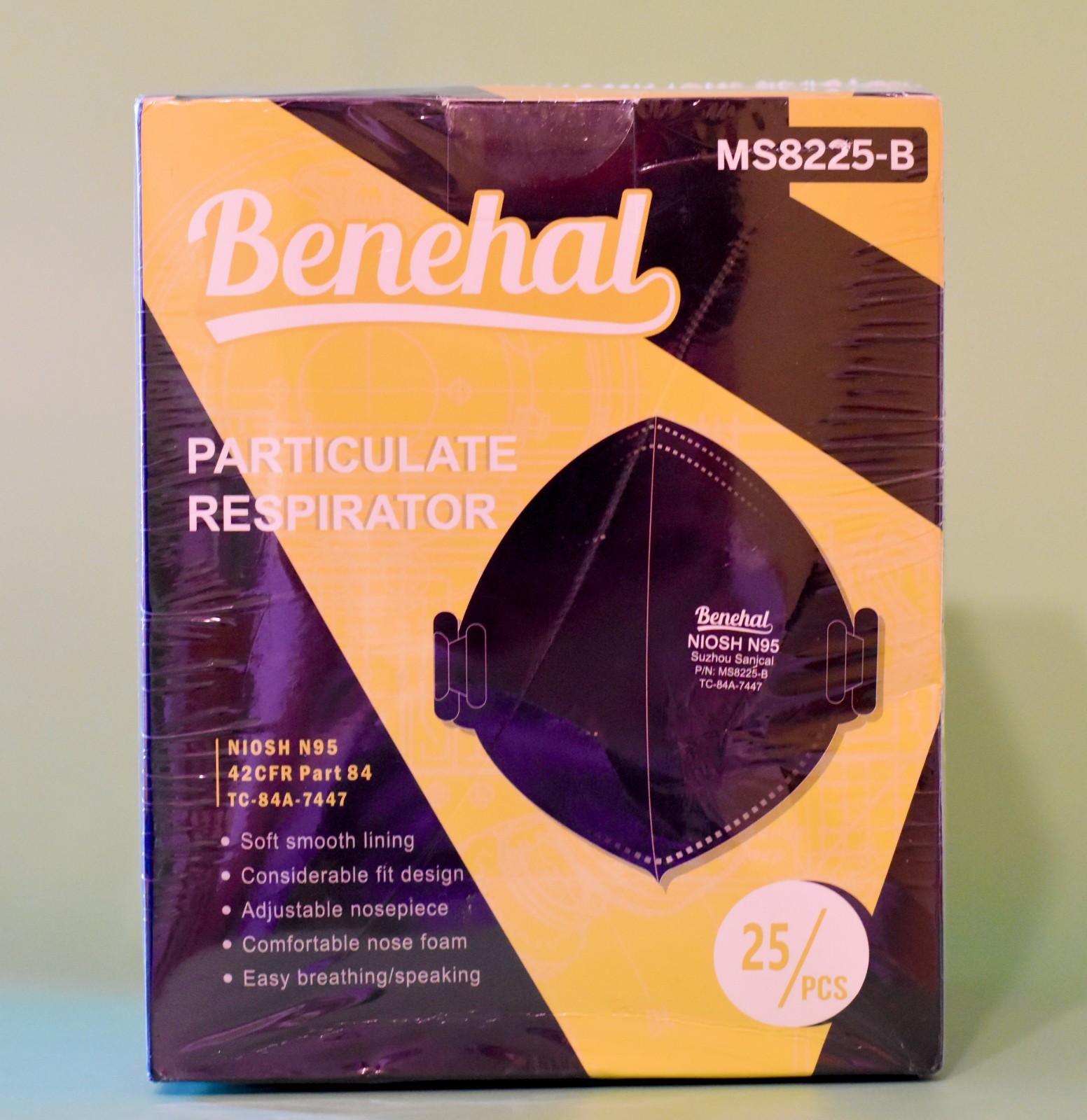 Benehal Particulate Respirator MS8225-B Masks NIOSH N95 (25 Pcs) EXP: 10/2028